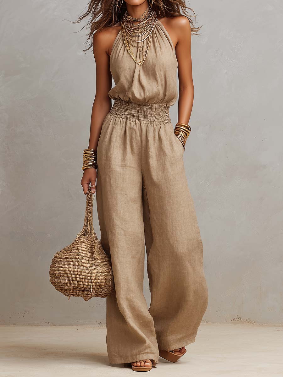 Héloïse™ | Halter-Neck Waist-Cinching Jumpsuit