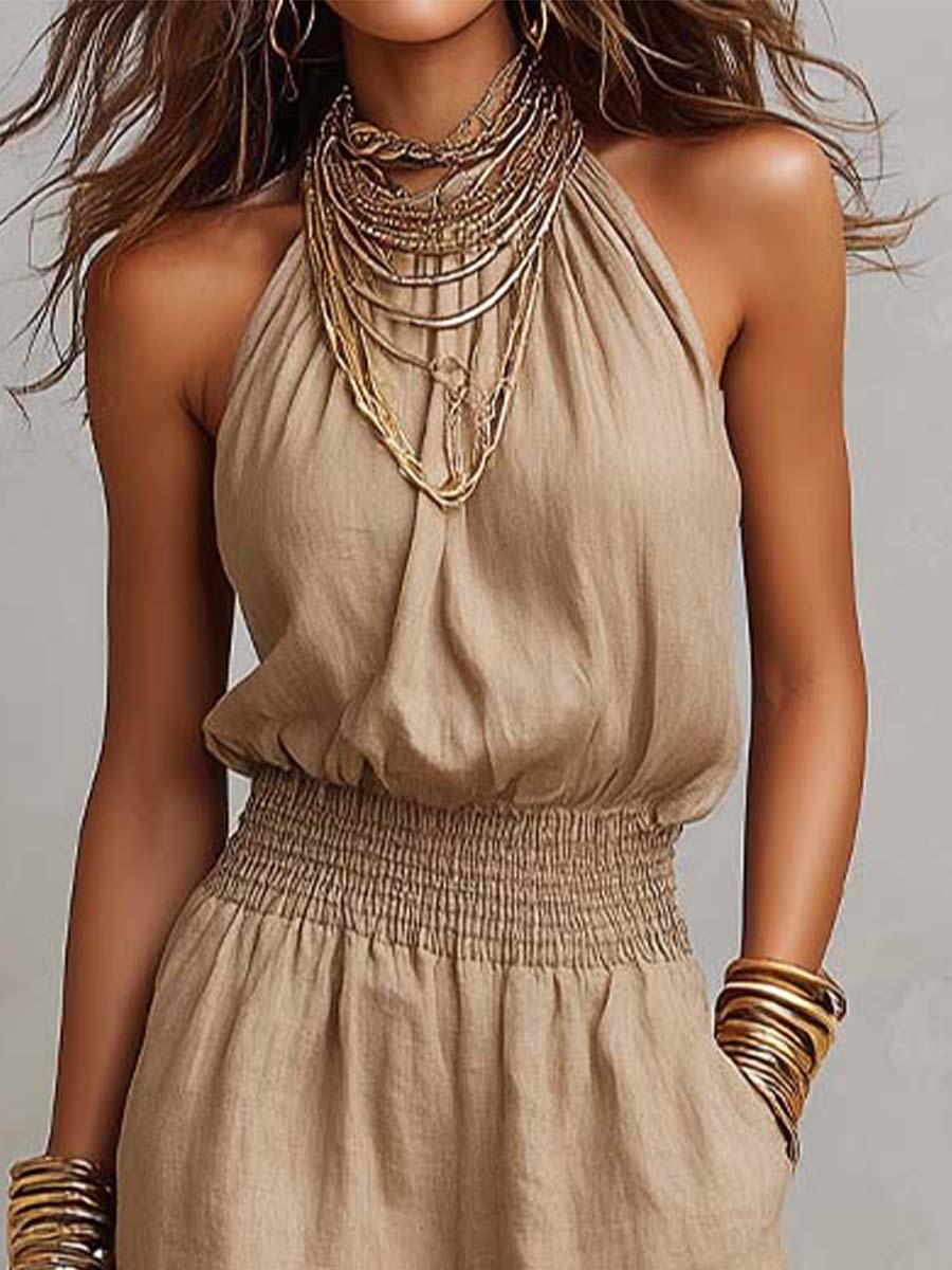 Héloïse™ | Halter-Neck Waist-Cinching Jumpsuit