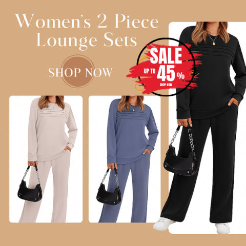 Women's Crew Neck Top & Drawstring Pants Set
