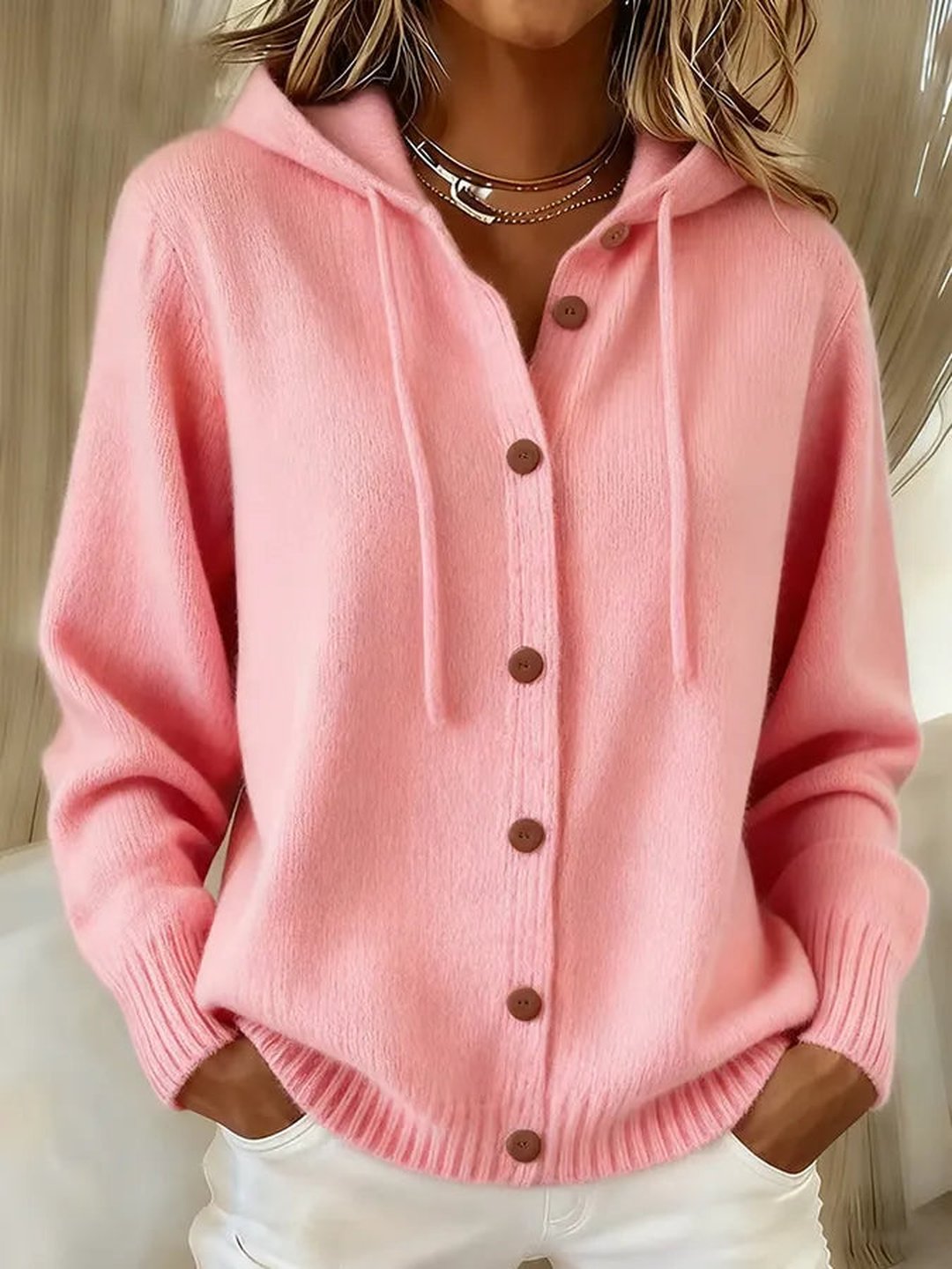 Pola | Cosy Button Cardigan Hoodie