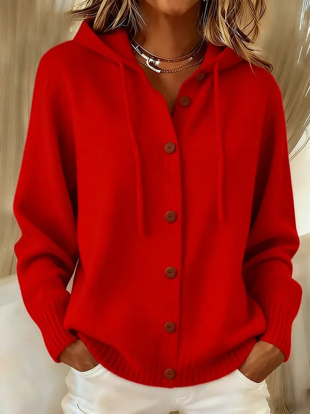 Pola | Cosy Button Cardigan Hoodie