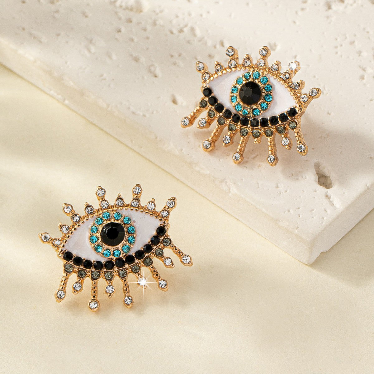 Evil Eye Rhinestone Earrings