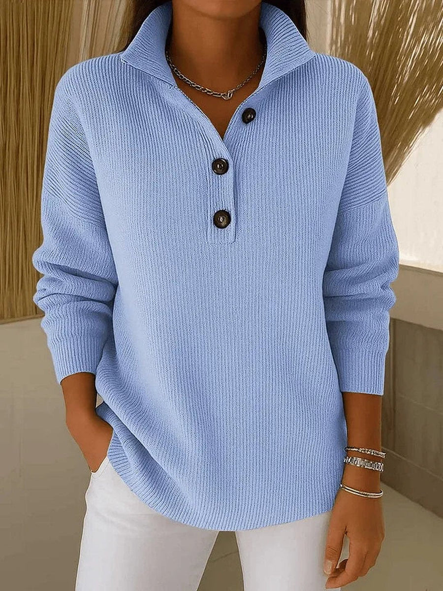 Hannorah | V-Neck Polo Sweater