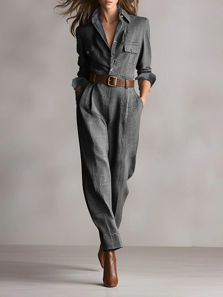 Mathilde™ | Elegant Mono in Check Pattern