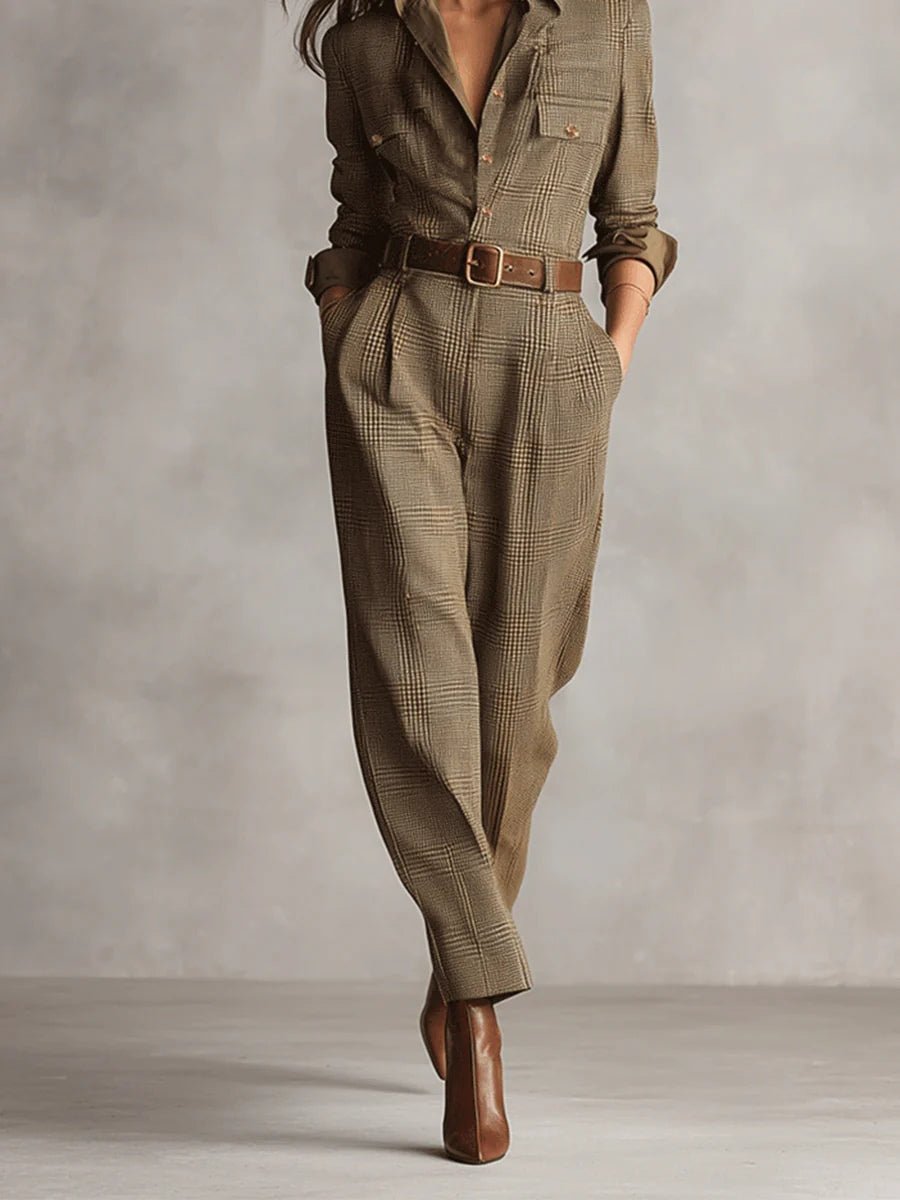 Mathilde™ | Elegant Mono in Check Pattern